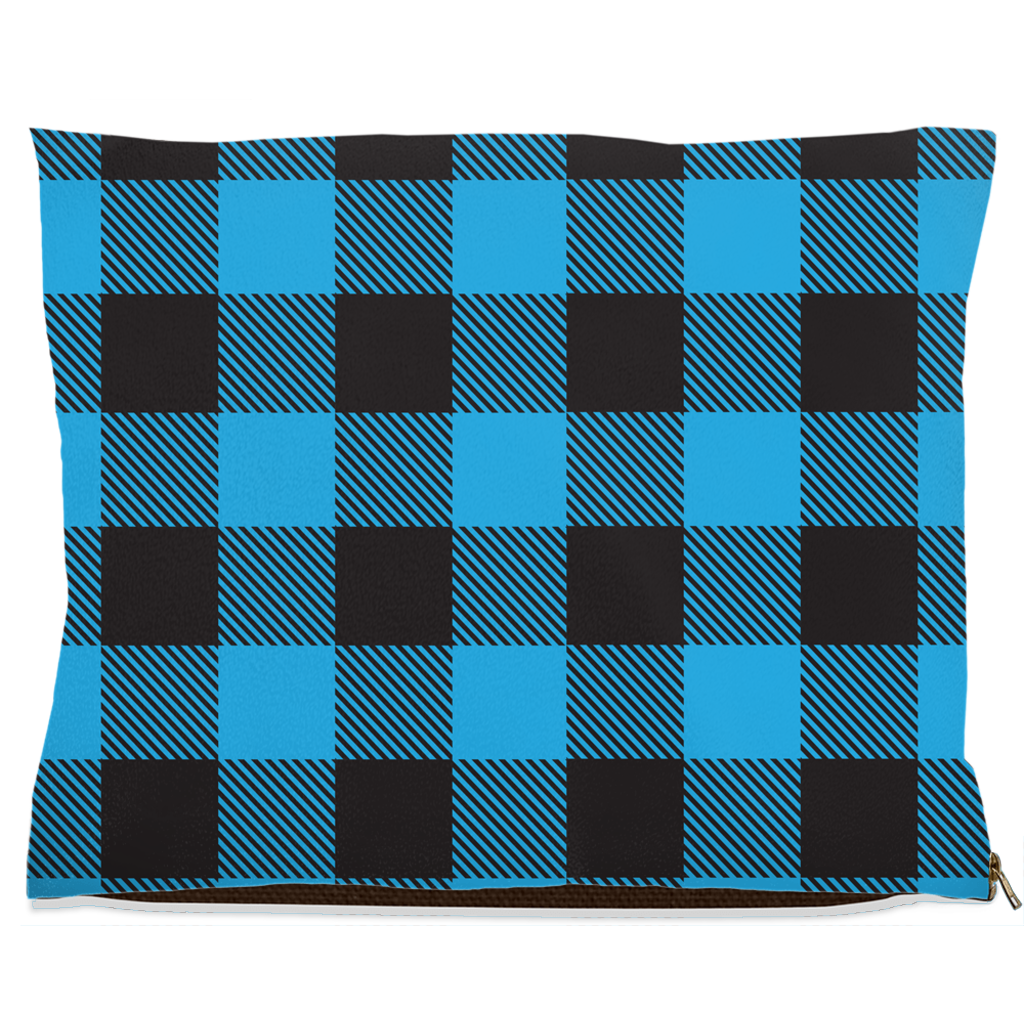 Buffalo Plaid Blue Dog Bed
