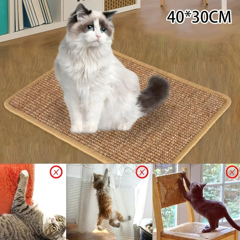 Premium Natur-Sisal Kratzmatte für Katzen – Möbelschutz